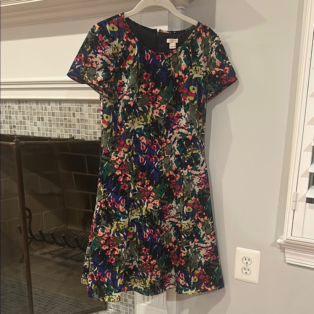 J. Crew Floral Short Sleeve Dress